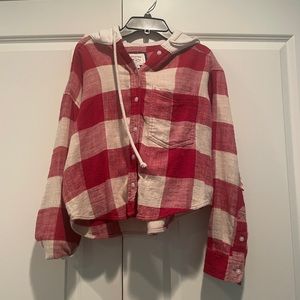 Women’s flannel with hoodie from American eagle